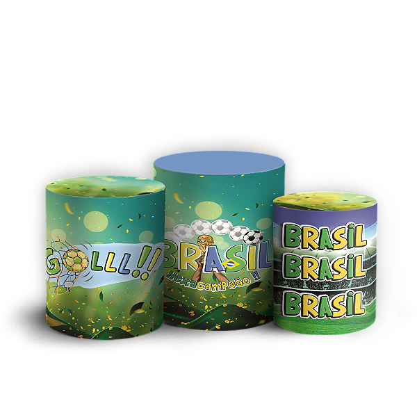 Capas Trio Cilindro Sublimado Veste Fácil - Copa do Mundo Brasil