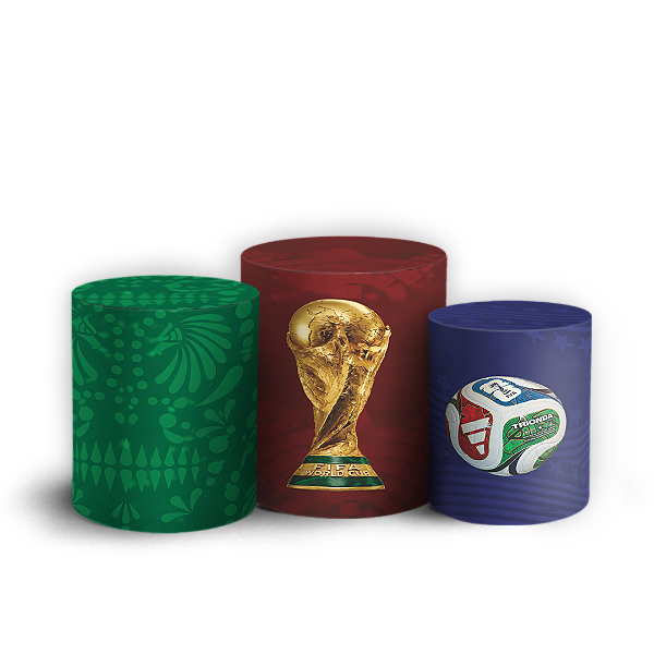 Capas Trio Cilindro Sublimado Veste Fácil - Copa do Mundo Brasil