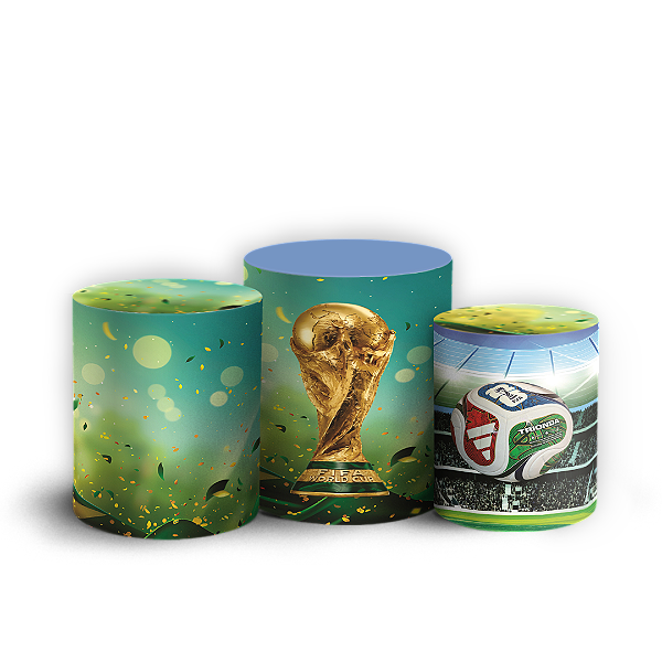 Capas Trio Cilindro Sublimado Veste Fácil - Copa do Mundo Brasil