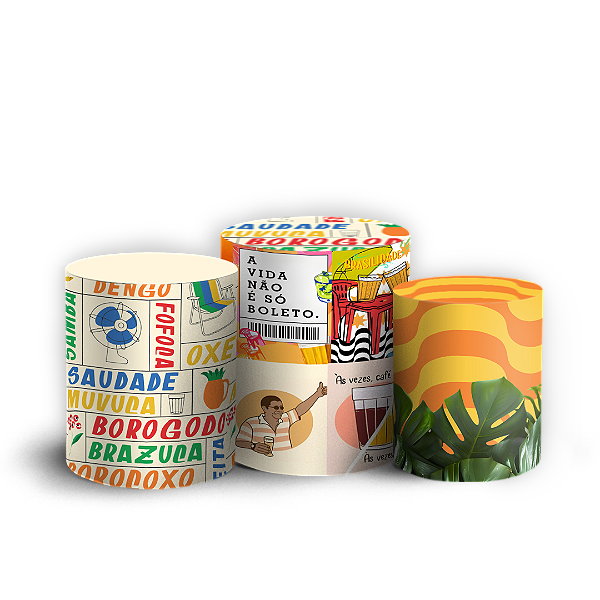 Capas Trio Cilindro Sublimado Veste Fácil - Brasilidades