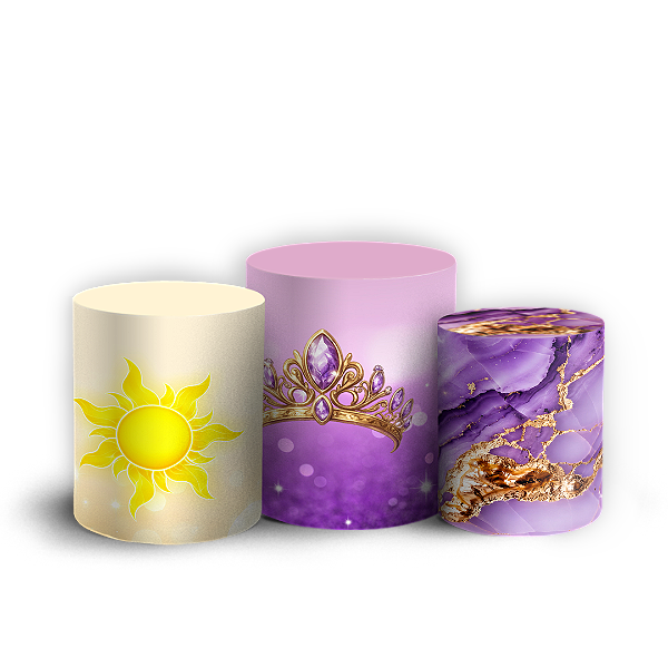 Capas Trio Cilindro Sublimado Veste Fácil - Rapunzel Enrolados
