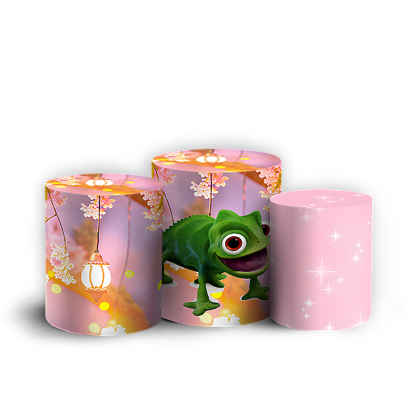 Capas Trio Cilindro Sublimado Veste Fácil - Rapunzel Enrolados