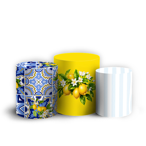 Capas Trio Cilindro Sublimado Veste Fácil - Limão
