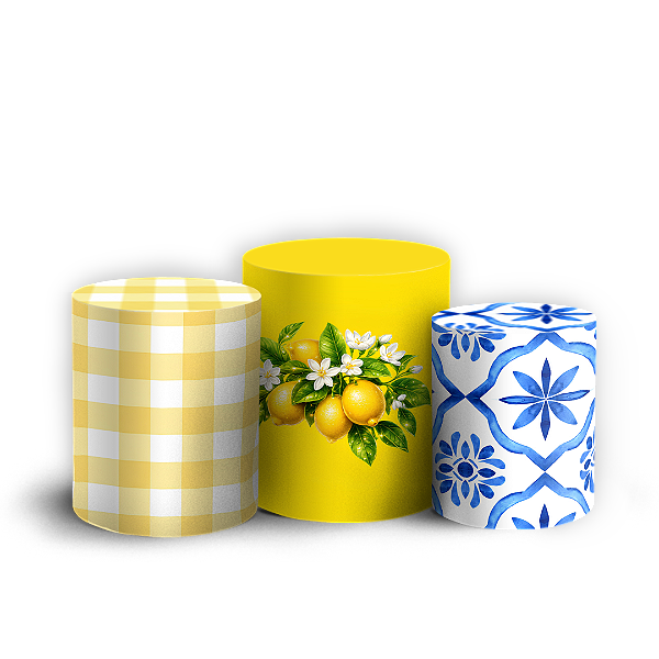 Capas Trio Cilindro Sublimado Veste Fácil - Limão