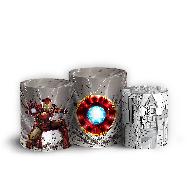 Capas Trio Cilindro Sublimado Veste Fácil - Homem de Ferro