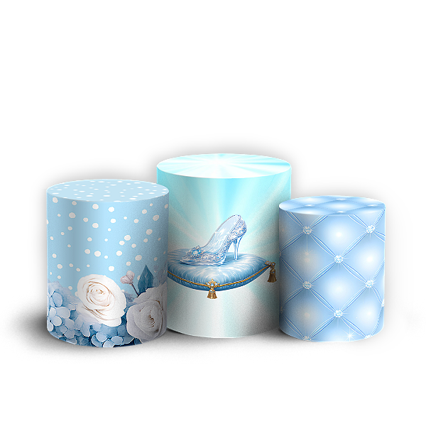 Capas Trio Cilindro Sublimado Veste Fácil - Cinderela