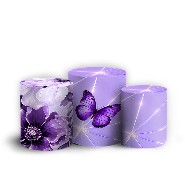 Capas Trio Cilindro Sublimado Veste Fácil - Borboleta