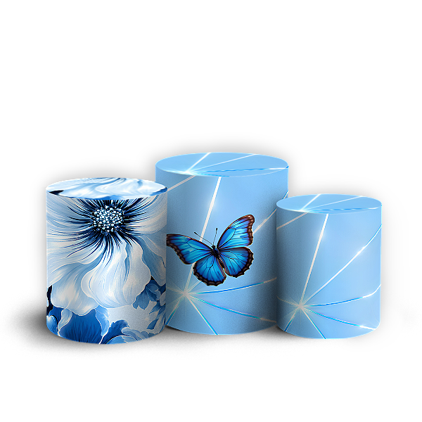 Capas Trio Cilindro Sublimado Veste Fácil - Borboleta