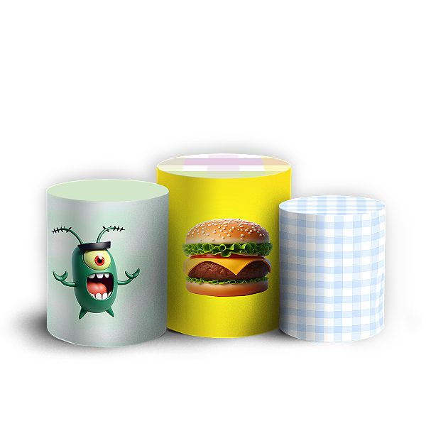 Capas Trio Cilindro Sublimado Veste Fácil - Bob Esponja