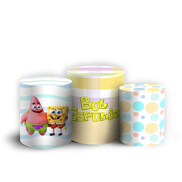 Capas Trio Cilindro Sublimado Veste Fácil - Bob Esponja