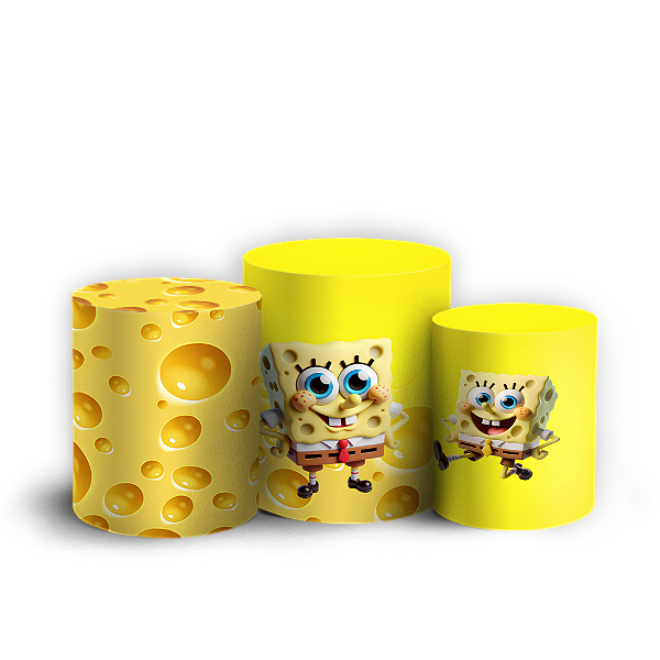 Capas Trio Cilindro Sublimado Veste Fácil - Bob Esponja