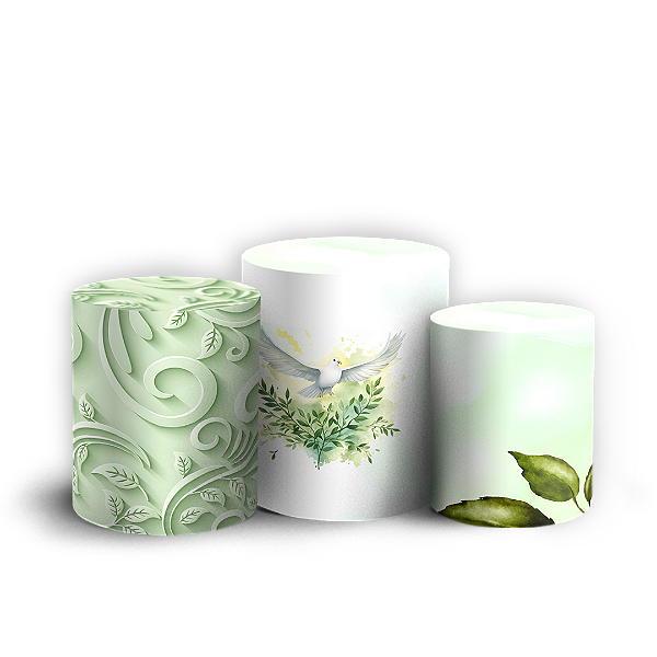 Capas Trio Cilindro Sublimado Veste Fácil - Batizado