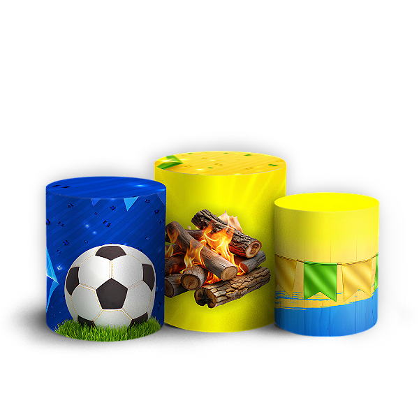 Capas Trio Cilindro Sublimado Veste Fácil - Arraia na Copa