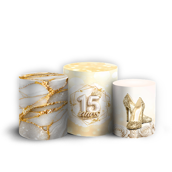 Capas Trio Cilindro Sublimado Veste Fácil - 15 Anos