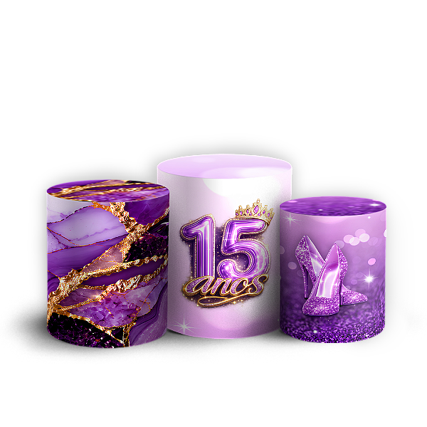 Capas Trio Cilindro Sublimado Veste Fácil - 15 Anos