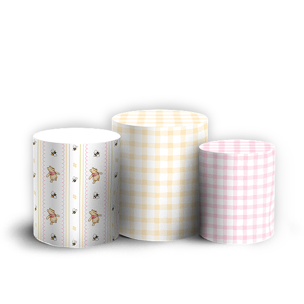 Capas Trio Cilindro Sublimado Veste Fácil - Ursinho Pooh