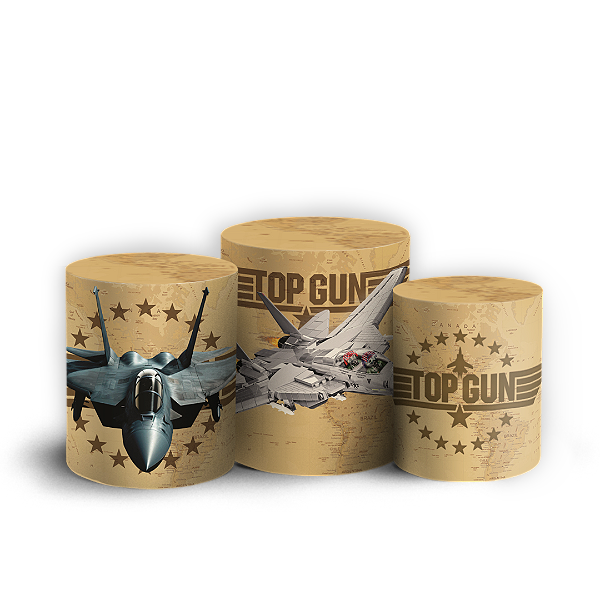 Capas Trio Cilindro Sublimado Veste Fácil - Top Gun