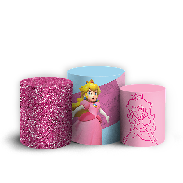 Capas Trio Cilindro Sublimado Veste Fácil - Princesa Peach