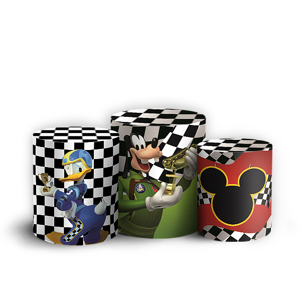 Capas Trio Cilindro Sublimado Veste Fácil - Mickey Corrida