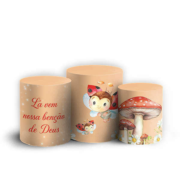 Capas Trio Cilindro Sublimado Veste Fácil - Joaninha