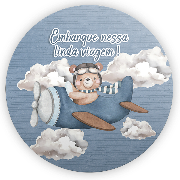 Capa Mini Painel Sublimado - Ursinho Aviador