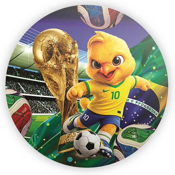 Capa Painel Redondo Sublimado - Copa do Mundo Brasil