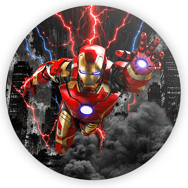 Capa Painel Redondo Sublimado - Homem de Ferro