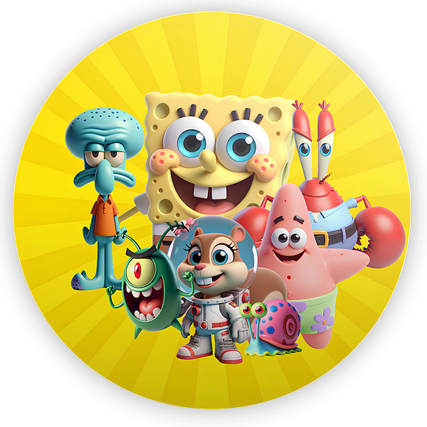 Capa Painel Redondo Sublimado - Bob Esponja
