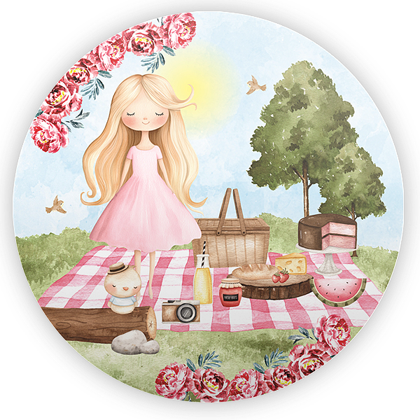 Capa Painel Redondo Sublimado - Picnic