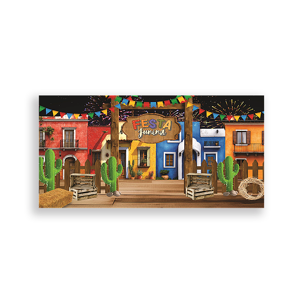 Capa Painel Retangular Sublimado - Festa Junina