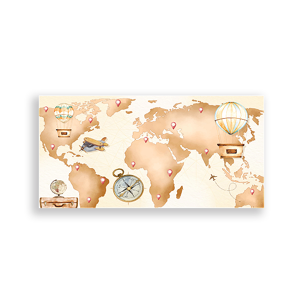 Capa Painel Retangular Sublimado - Mapa