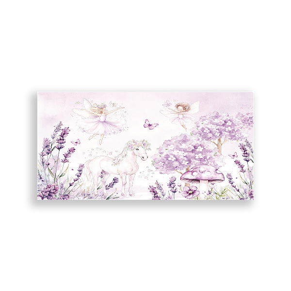 Capa Painel Retangular Sublimado - Fadinha Roxa