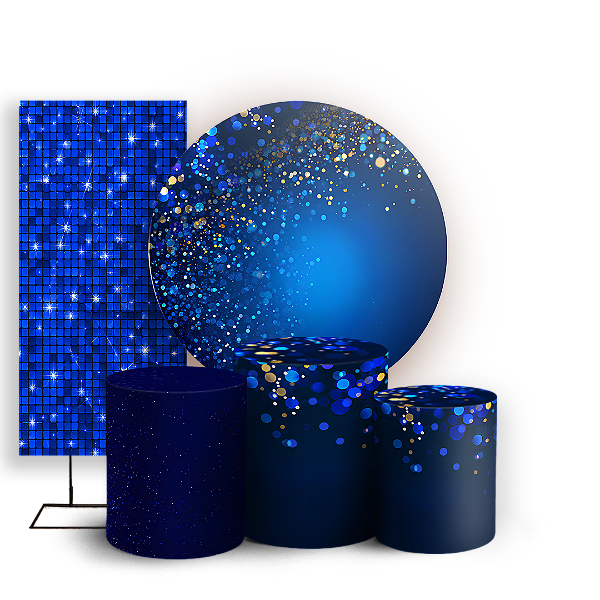 Capas Painel Redondo Trio Cilindro e Faixa Lateral Sublimado - Glitter