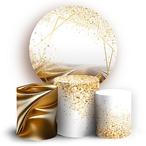 Capas Painel Redondo e Trio Cilindro Sublimado - Glitter