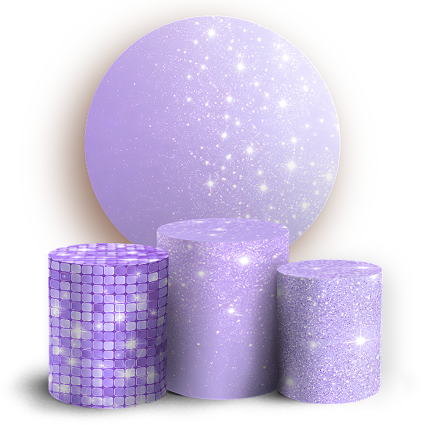 Capas Painel Redondo e Trio Cilindro Sublimado - Glitter