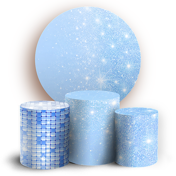 Capas Painel Redondo e Trio Cilindro Sublimado - Glitter