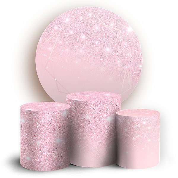 Capas Painel Redondo e Trio Cilindro Sublimado - Glitter