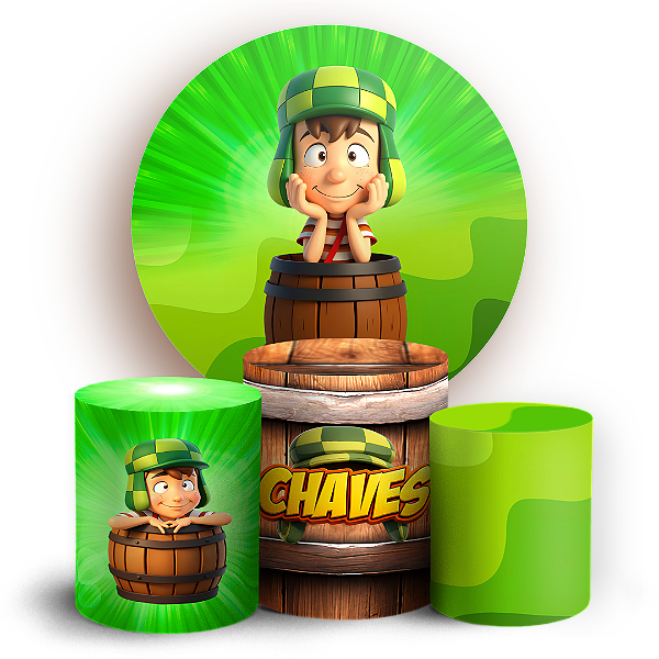 Capas Painel Redondo e Trio Cilindro Sublimado - Chaves