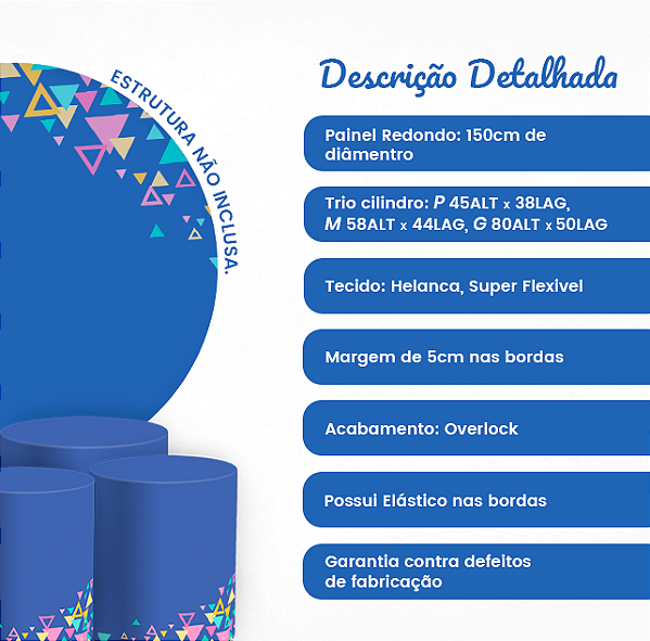 Capas Painel Redondo e Trio Cilindro Sublimado - Chá de Panela
