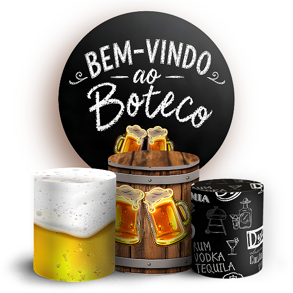 Capas Painel Redondo e Trio Cilindro Sublimado - Boteco