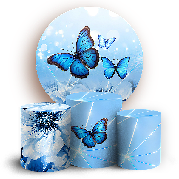 Capas Painel Redondo e Trio Cilindro Sublimado - Borboleta