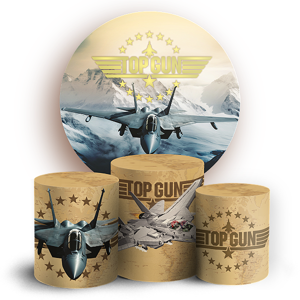 Capas Painel Redondo e Trio Cilindro Sublimado - Top Gun