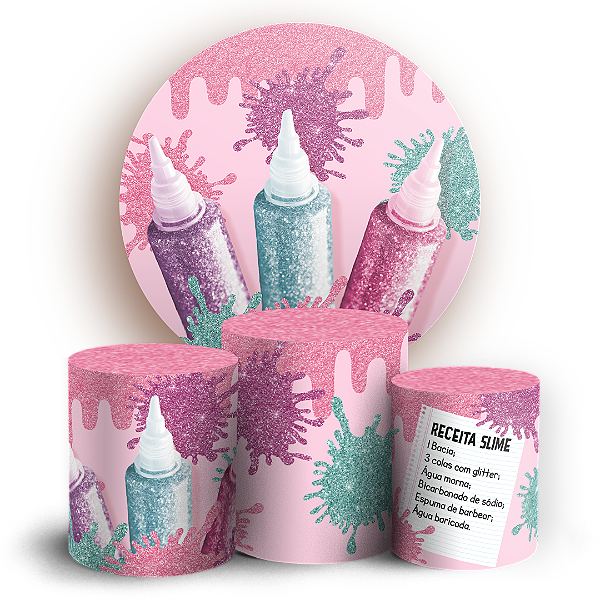Capas Painel Redondo e Trio Cilindro Sublimado - Slime