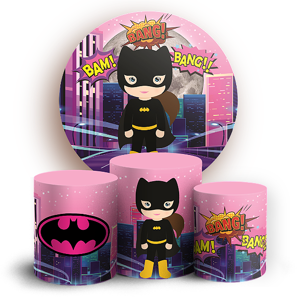 Capas Painel Redondo e Trio Cilindro Sublimado - Batgirl