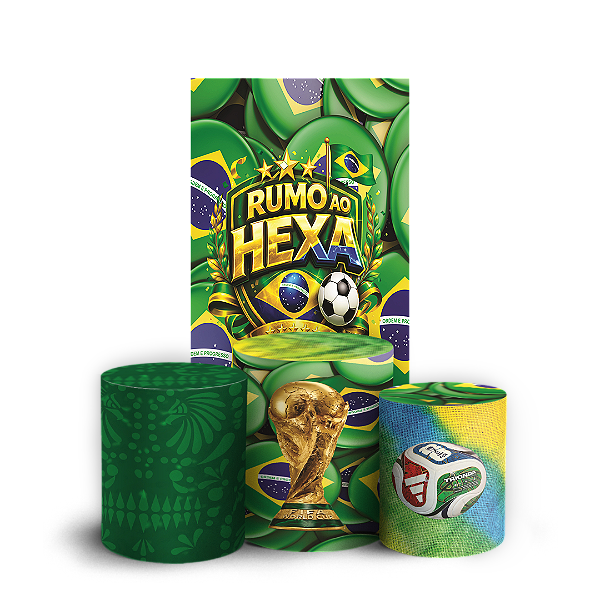 Capas Faixa Lateral e Trio Cilindro Sublimado Veste Fácil - Copa do Mundo Brasil