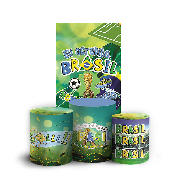 Capas Faixa Lateral e Trio Cilindro Sublimado Veste Fácil - Copa do Mundo Brasil