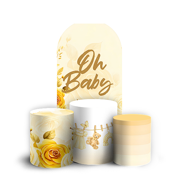 Capas Faixa Lateral e Trio Cilindro Sublimado Veste Fácil - Oh Baby