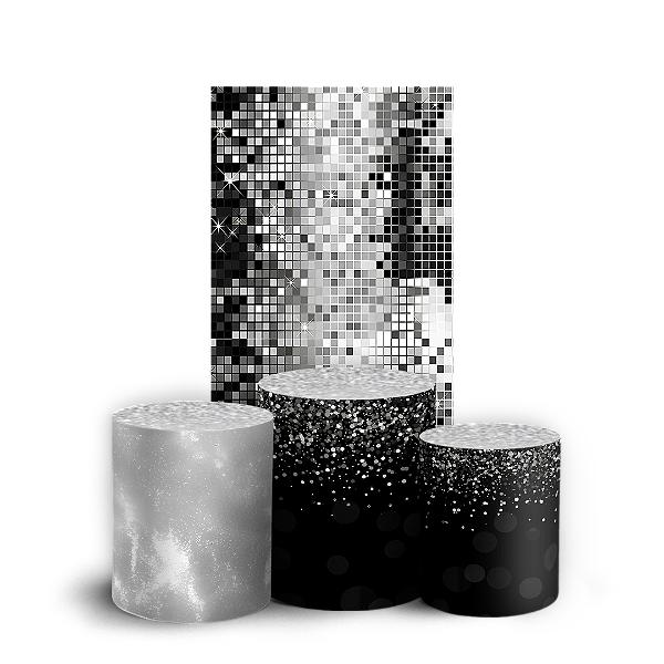 Capas Faixa Lateral e Trio Cilindro Sublimado Veste Fácil - Glitter