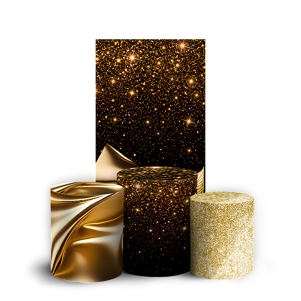 Capas Faixa Lateral e Trio Cilindro Sublimado Veste Fácil - Glitter