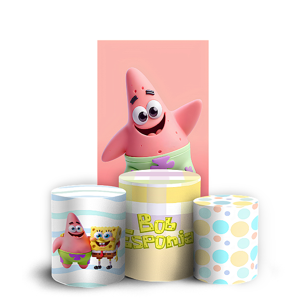 Capas Faixa Lateral e Trio Cilindro Sublimado Veste Fácil - Bob Esponja